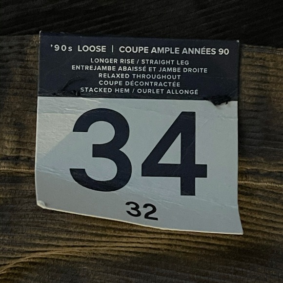 GAP 90s Loose Brown Corduroy Jean 34x32 - Picture 3 of 4